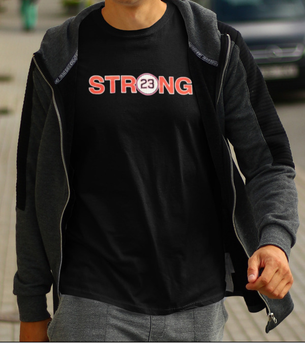 Strong 23 Baseball Themes With Red Bold Lettering T-Shirt
