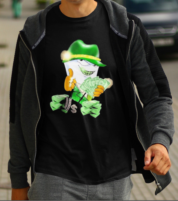 Thug Shake Money Master Shake With Cash And Green Hat T-Shirt