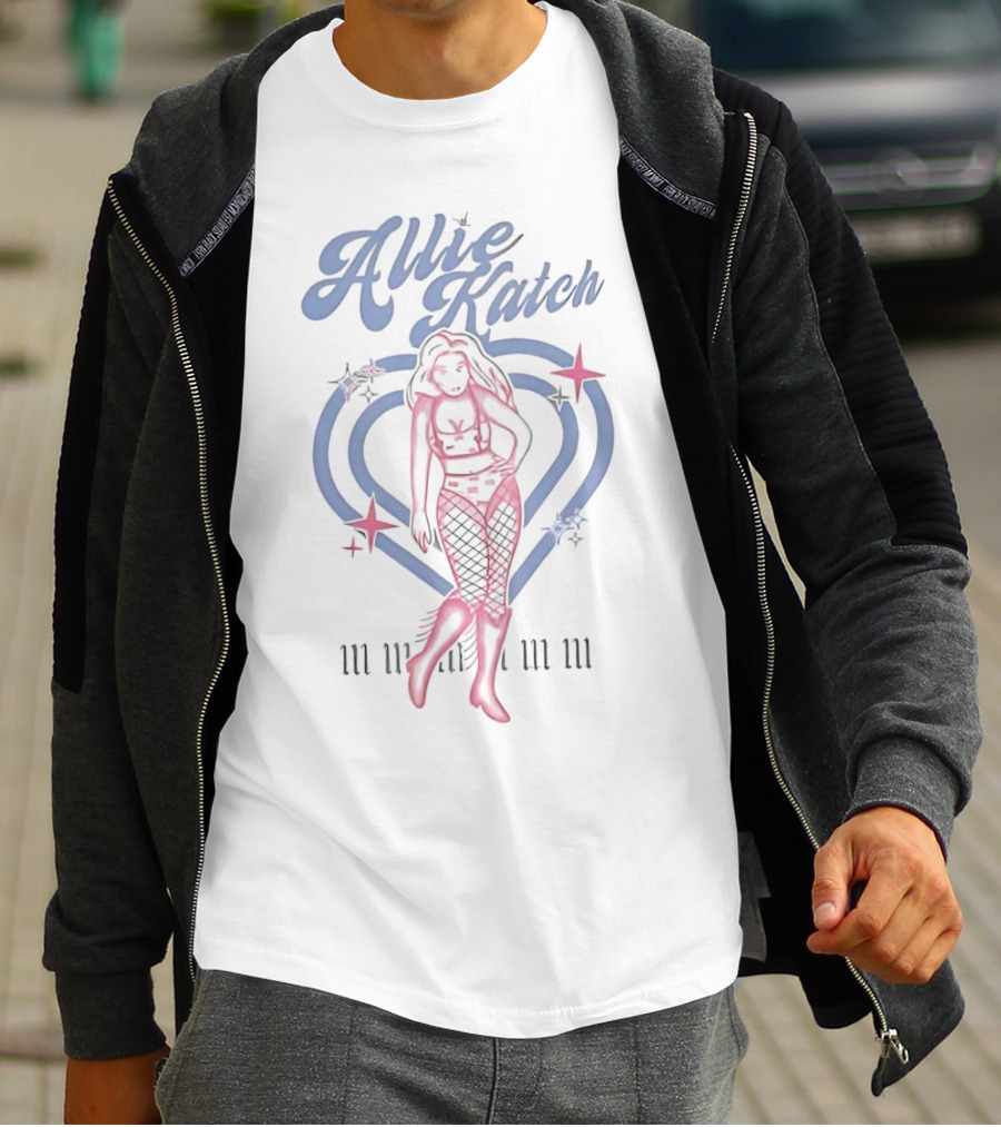 Allie Katch Wrestling Heart Silhouette With Star Accents T-Shirt