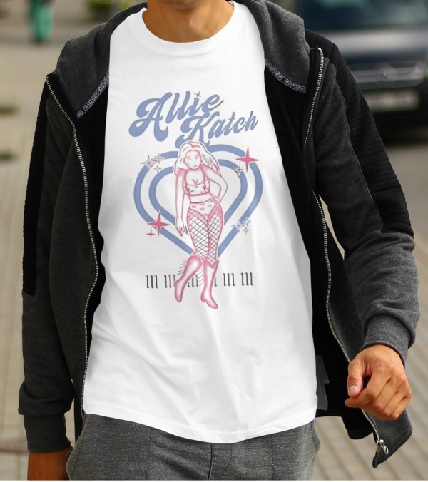 Allie Katch Wrestling Heart Silhouette With Star Accents T-Shirt