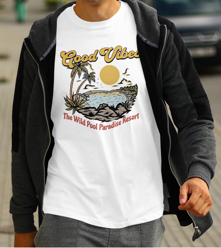 Good Vibes Tropical Sunset At The Wild Pool Paradise Resort T-Shirt