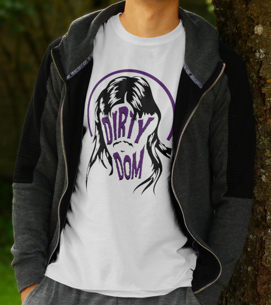 Dirty Dom Mullet Retro Style Black And Purple T-Shirt