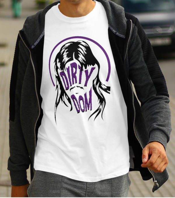 Dirty Dom Mullet Retro Style Black And Purple T-Shirt