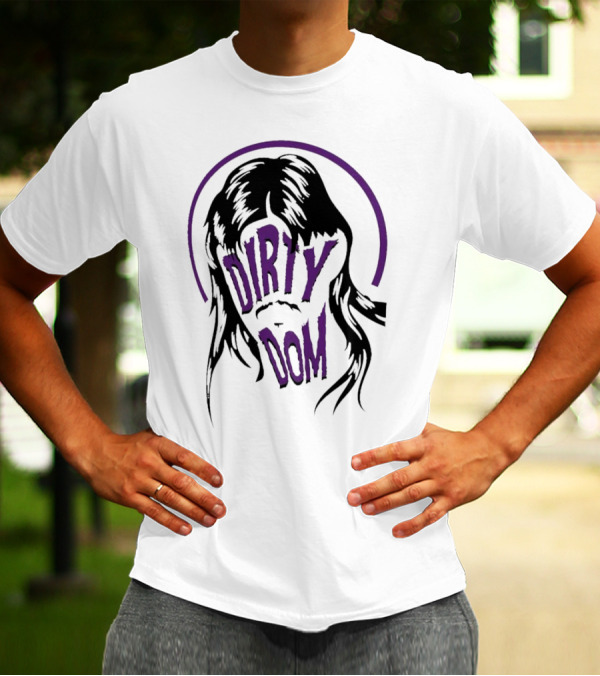 Dirty Dom Mullet Retro Style Black And Purple T-Shirt