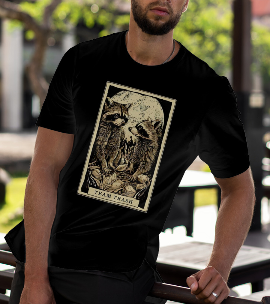 Raccoon Team Trash Tarot Card Moon T-Shirt