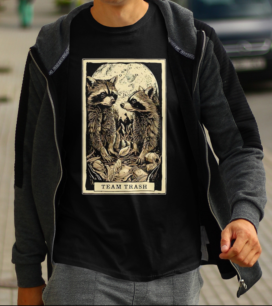Raccoon Team Trash Tarot Card Moon T-Shirt