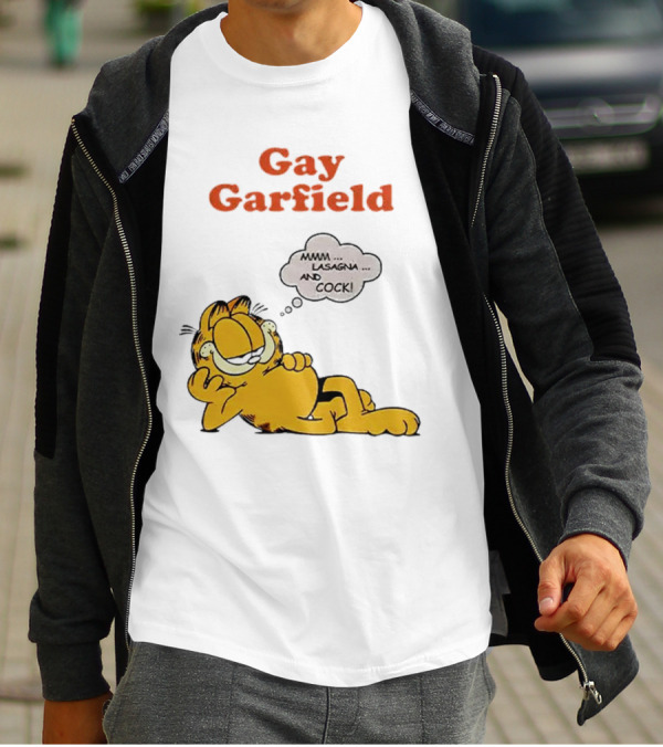Gay Garfield Mmm Lasagna And Cock Meme T-Shirt
