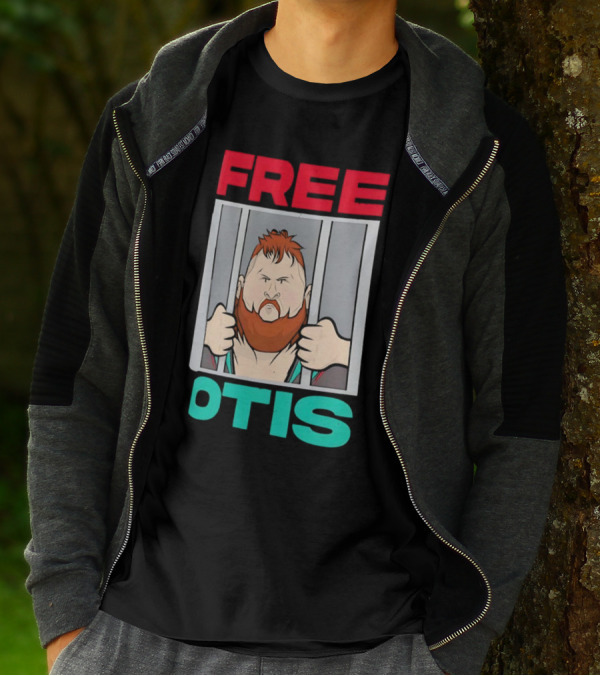 Free Otis Cartoon Nikola Bogojevic Wrestling T-Shirt