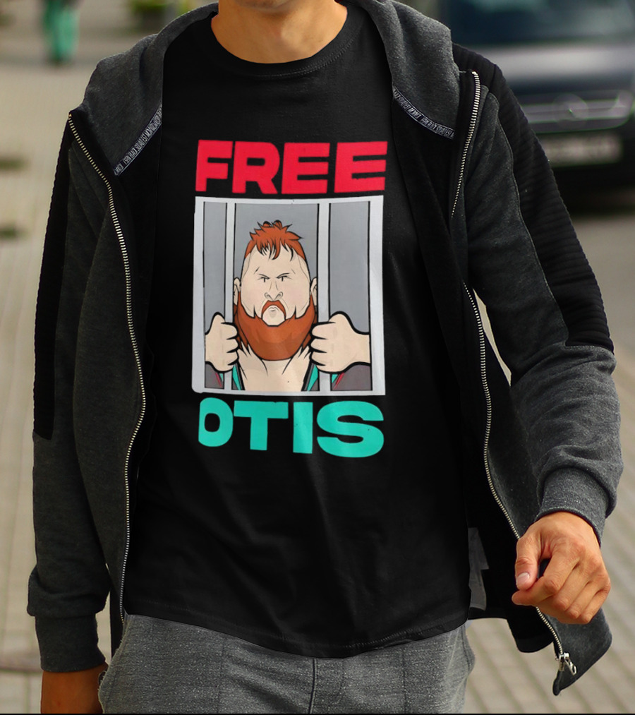 Free Otis Cartoon Nikola Bogojevic Wrestling T-Shirt