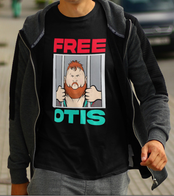 Free Otis Cartoon Nikola Bogojevic Wrestling T-Shirt