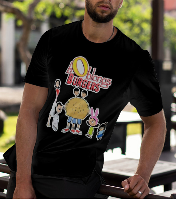 Boblongs Burgers Cartoon Characters Holding Burger T-Shirt