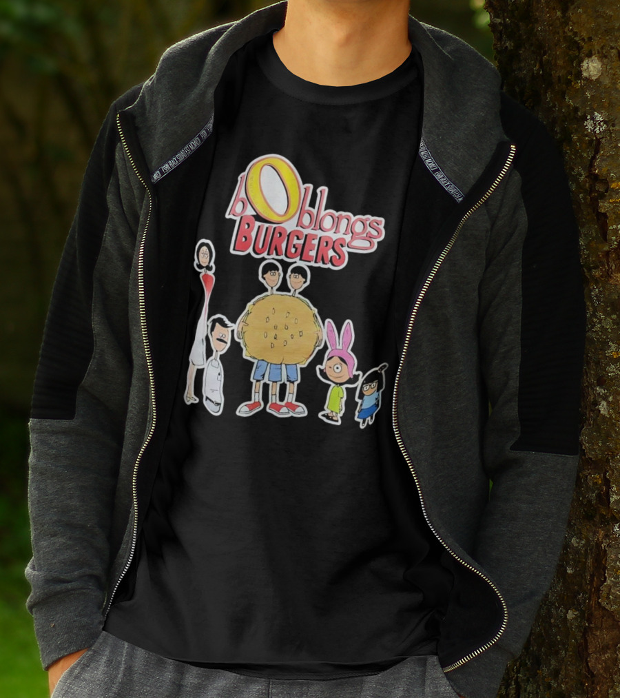 Boblongs Burgers Cartoon Characters Holding Burger T-Shirt