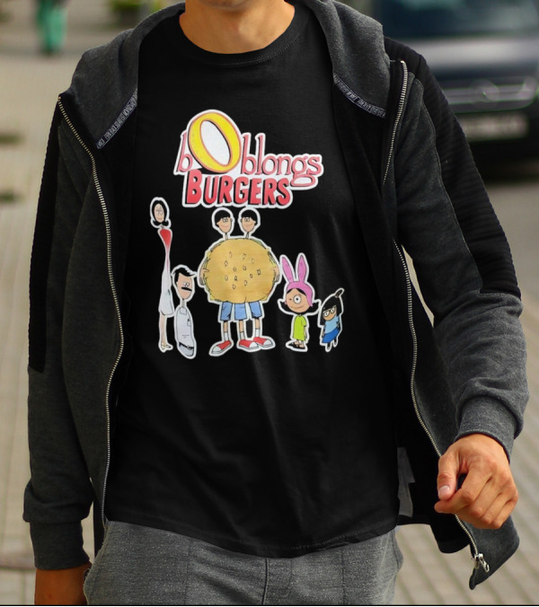 Boblongs Burgers Cartoon Characters Holding Burger T-Shirt