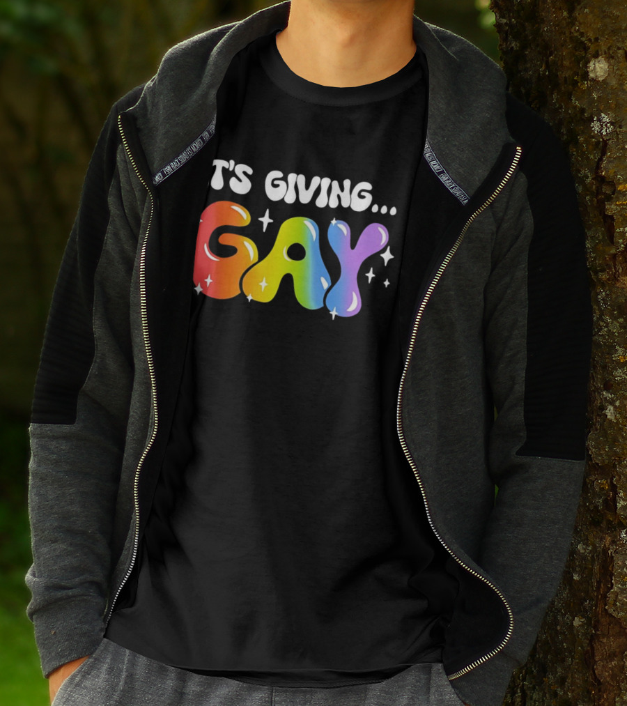 It's Giving Gay Pride Rainbow Sparkles T-Shirt