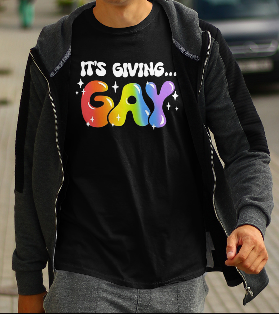 It's Giving Gay Pride Rainbow Sparkles T-Shirt