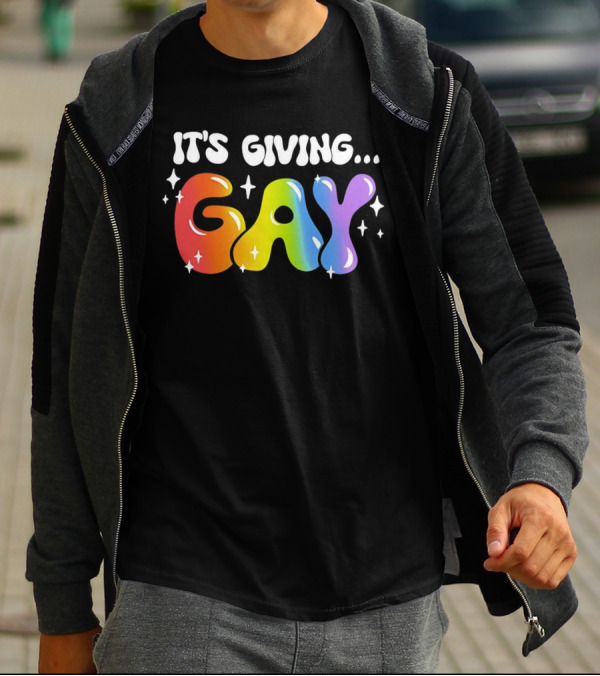 It's Giving Gay Pride Rainbow Sparkles T-Shirt