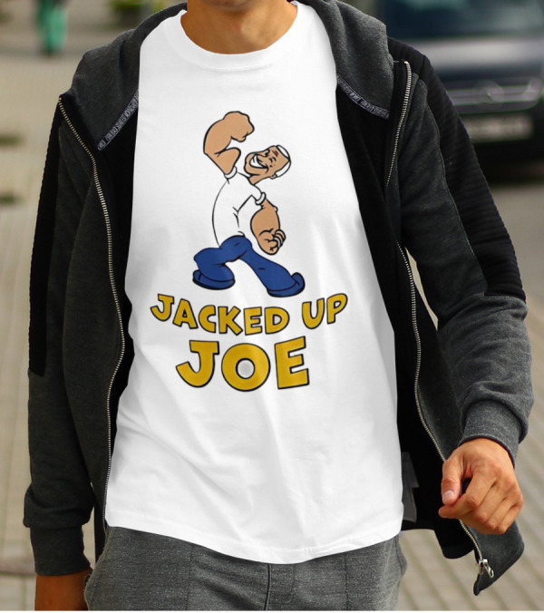 Jacked Up Joe Cartoon Flexing Character T-Shirt