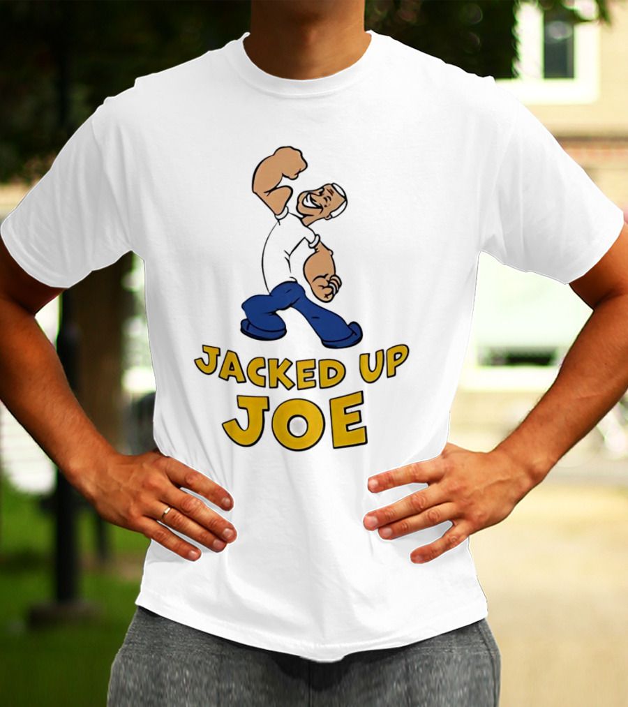 Jacked Up Joe Cartoon Flexing Character T-Shirt