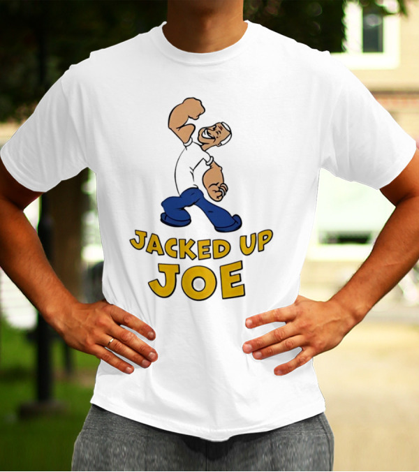 Jacked Up Joe Cartoon Flexing Character T-Shirt