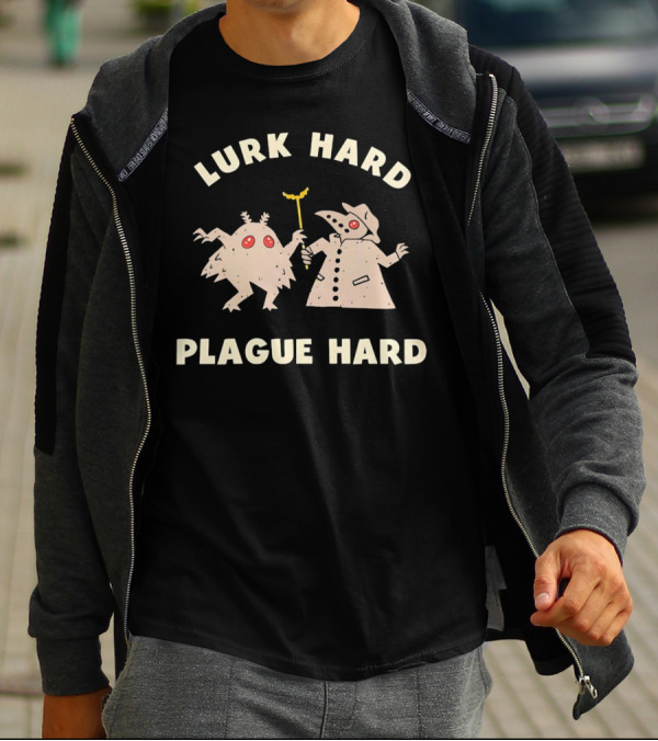 Lurk Hard Plague Hard Mothman And Plague Doctor Duo T-Shirt