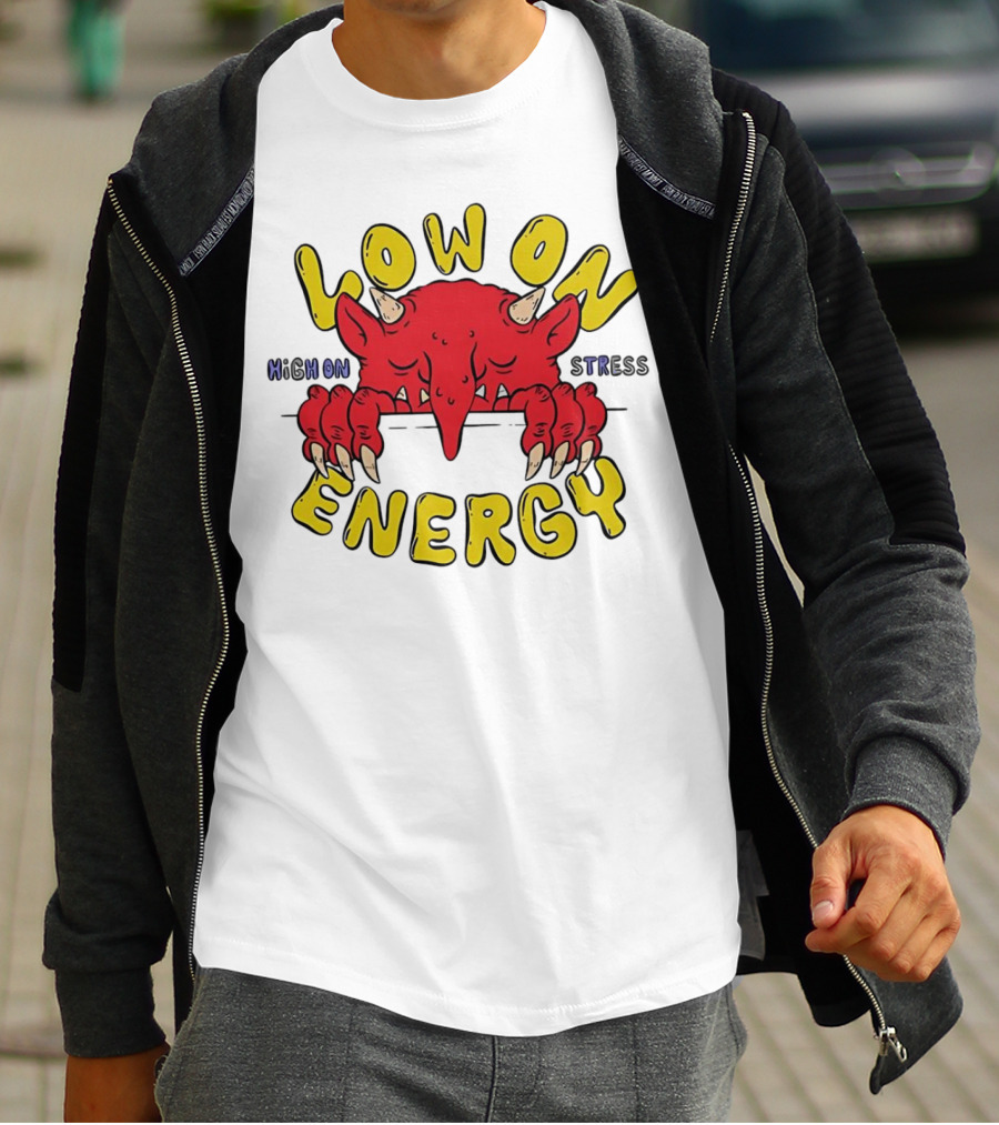 Low On Energy High On Stress Red Demon T-Shirt