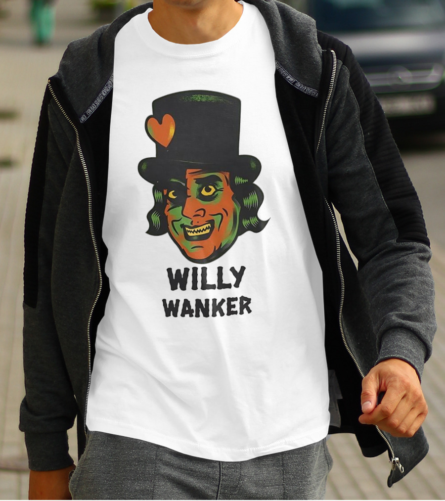 Willy Wanker Orange Heart Character T-Shirt