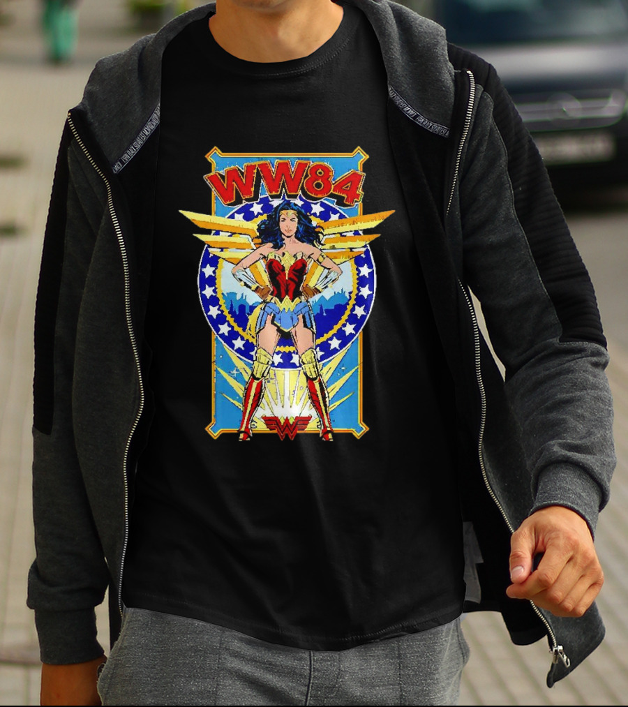 WW84 Wonder Woman Retro Superhero Wings And Stars T-Shirt
