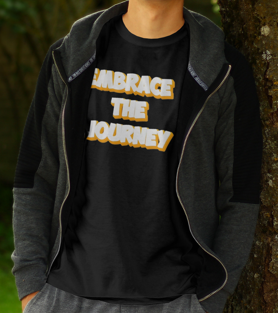 EMBRACE THE JOURNEY White And Yellow T-Shirt