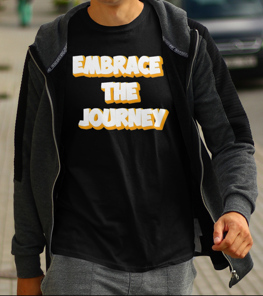 EMBRACE THE JOURNEY White And Yellow T-Shirt