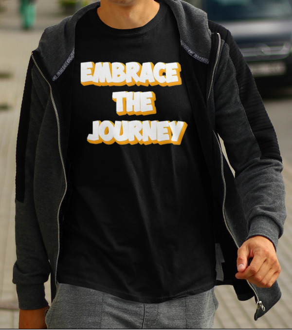 EMBRACE THE JOURNEY White And Yellow T-Shirt