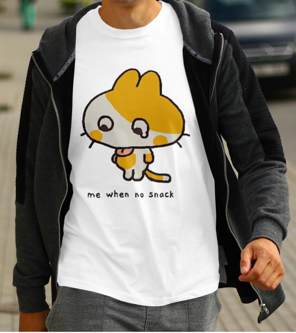Liliuhms Me When No Snack Cat Cute Character T-Shirt