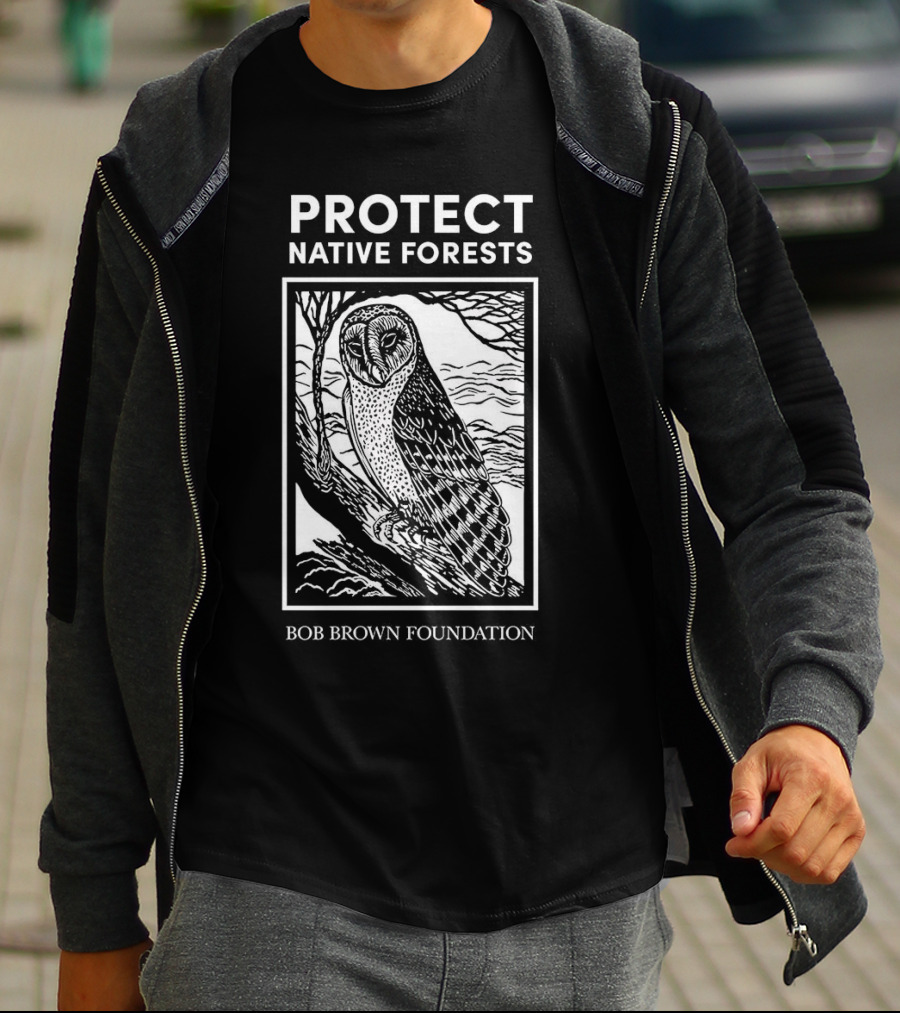 Protect Native Forests Owl Bob Brown Foundation T-Shirt