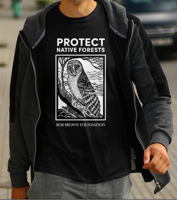 Protect Native Forests Owl Bob Brown Foundation T-Shirt