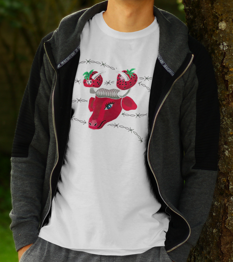 Strawberry Bull Barbed Horns T-Shirt