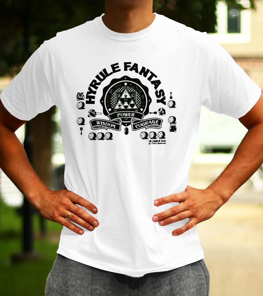 Hyrule Fantasy The Legend Of Zelda Wisdom Power Courage T-Shirt