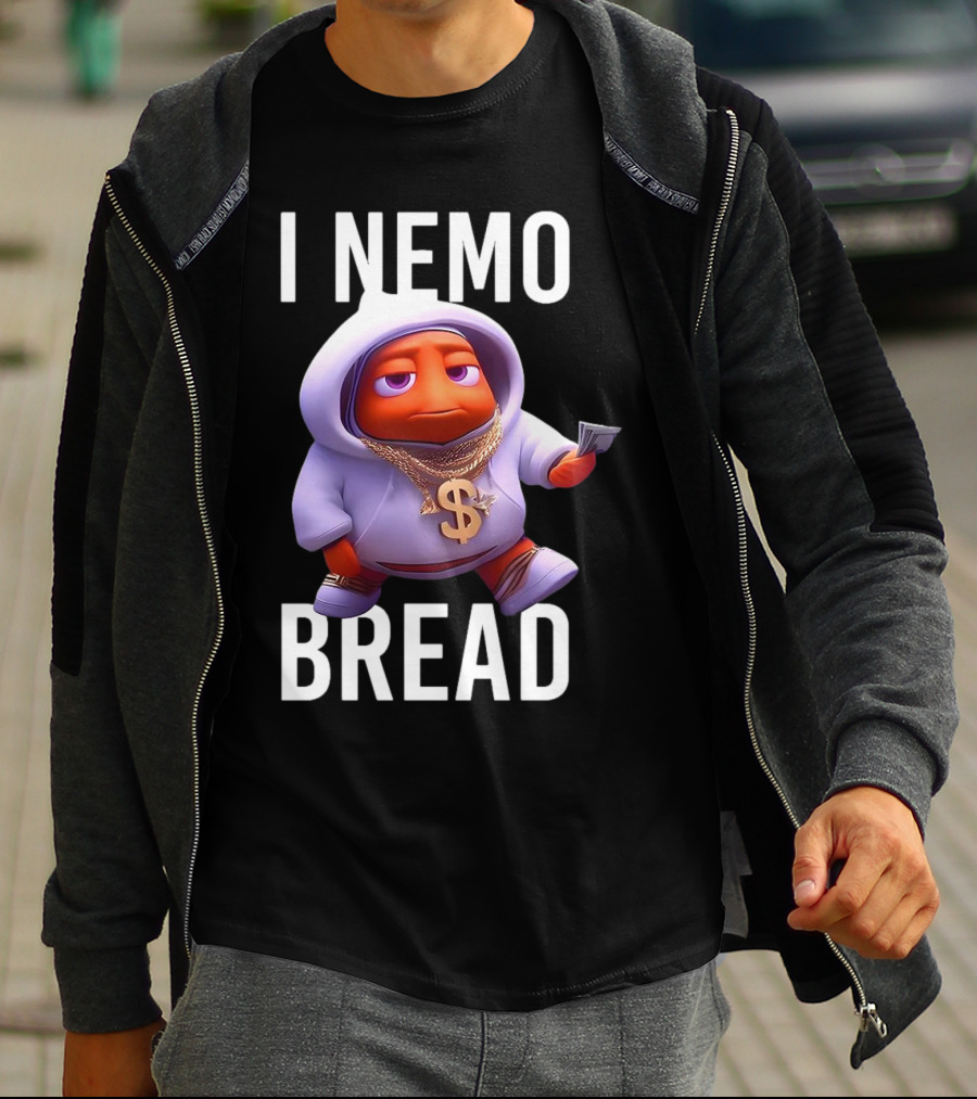 I Nemo Bread Cartoon Parody With Blinged-Out Fish In T-Shirt