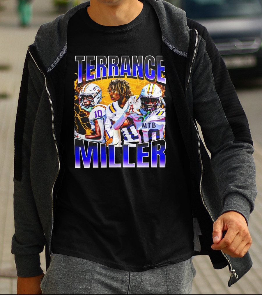 Terrance Miller Football MTB 10 Graphic Locker Room Sports Image T-Shirt