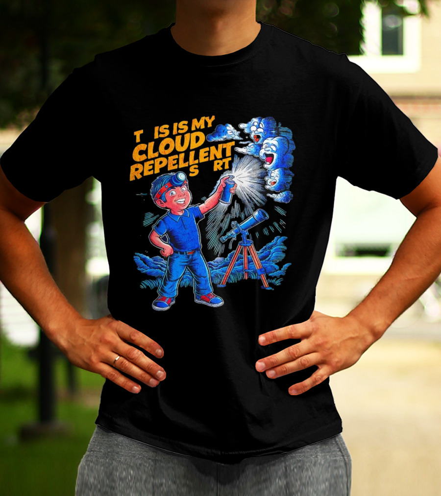Funny Stargazing With Cloud Repellent Spray And Telescope T-Shirt