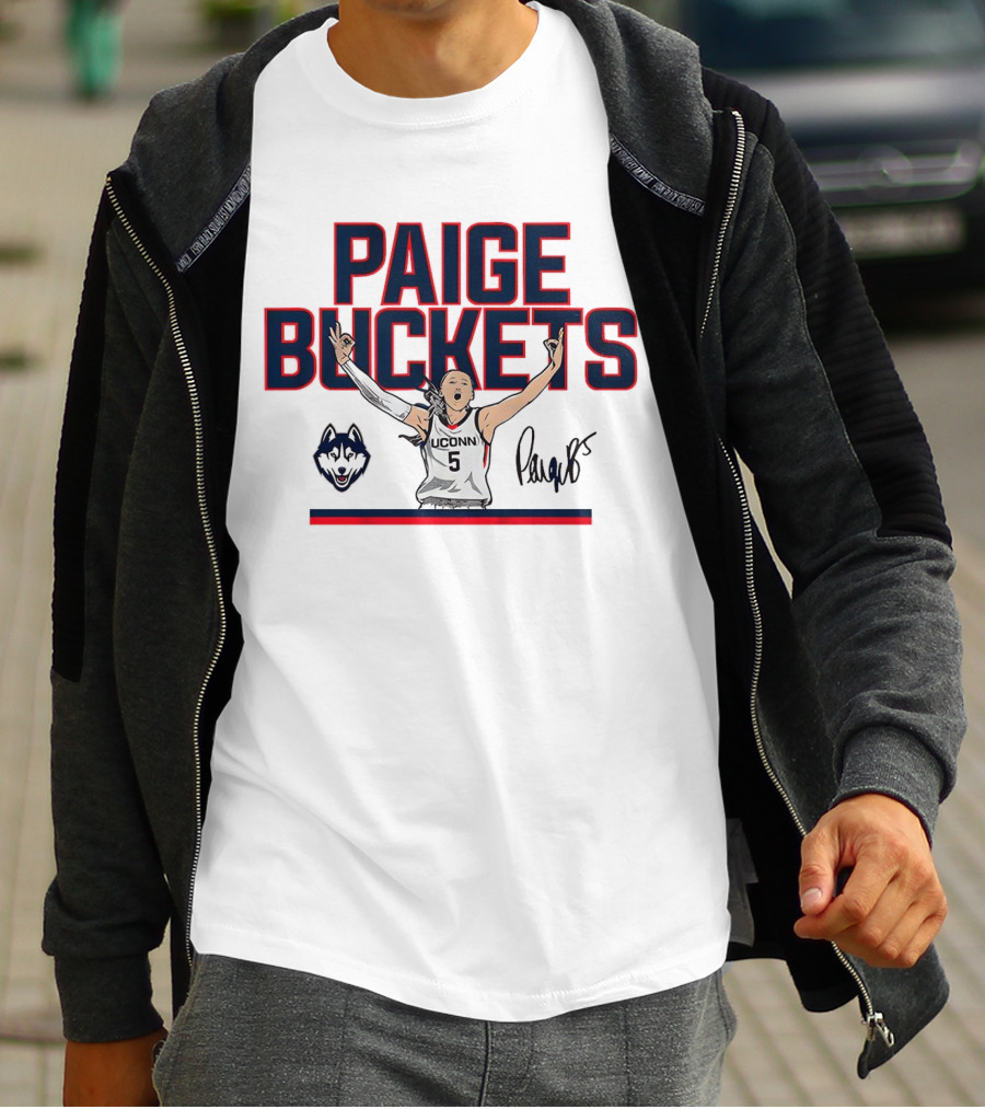 UConn Paige Bueckers Buckets Huskies Basketball Signature T-Shirt