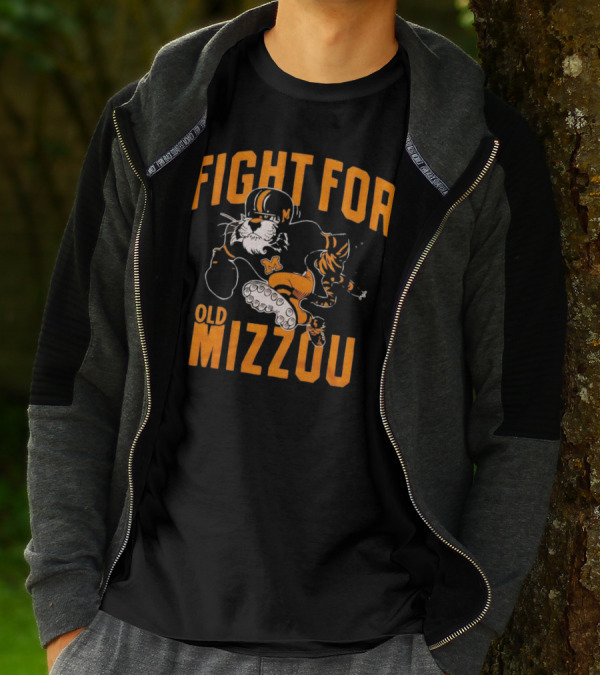 Fight For Old Mizzou Football Mascot In Action T-Shirt
