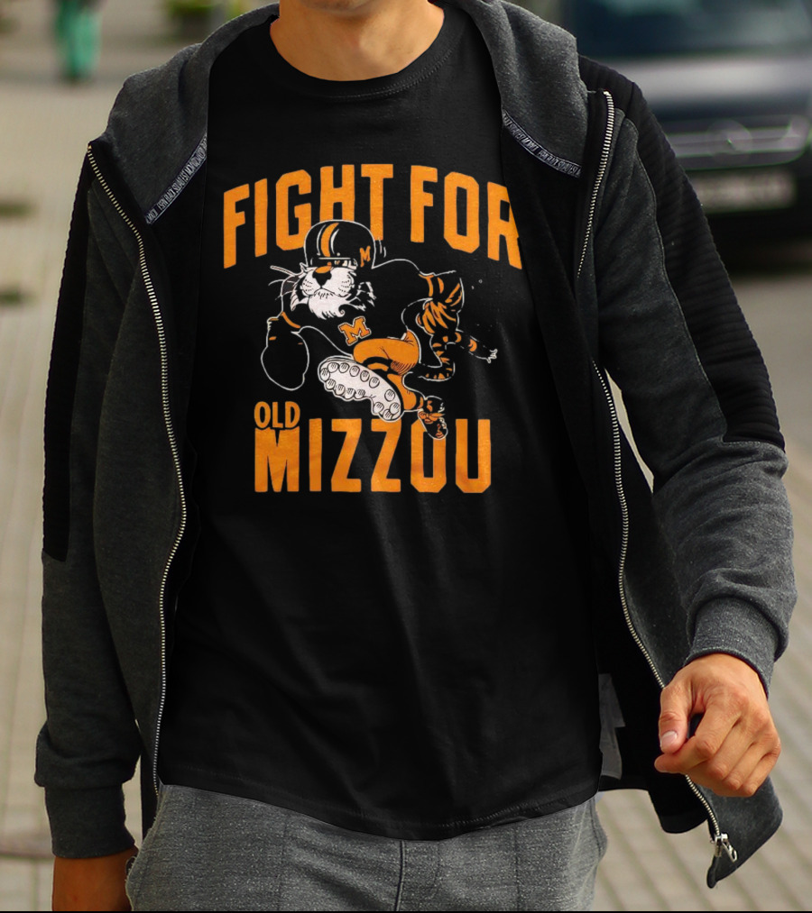 Fight For Old Mizzou Football Mascot In Action T-Shirt