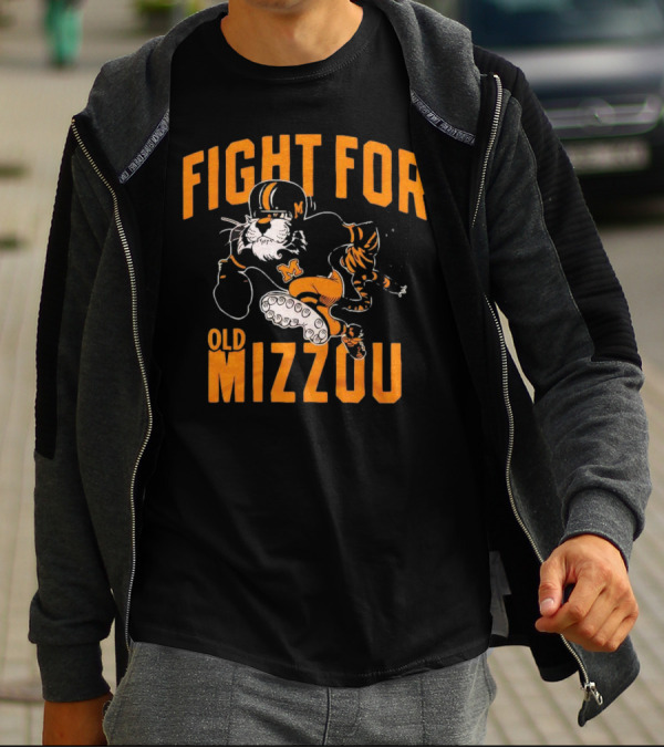 Fight For Old Mizzou Football Mascot In Action T-Shirt