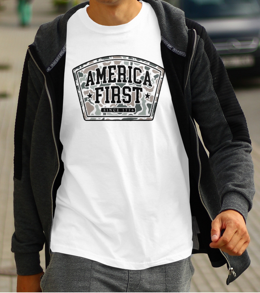 America First Camo Patch Since 1776 T-Shirt