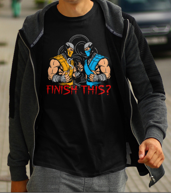Finish This Mortal Kombat Smoke Sub-Zero Scorpion Showdown T-Shirt