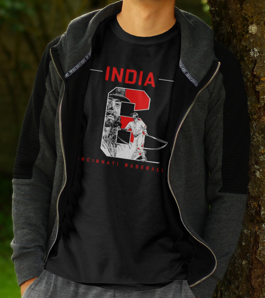 India Cincinnati Baseball Player T-Shirt