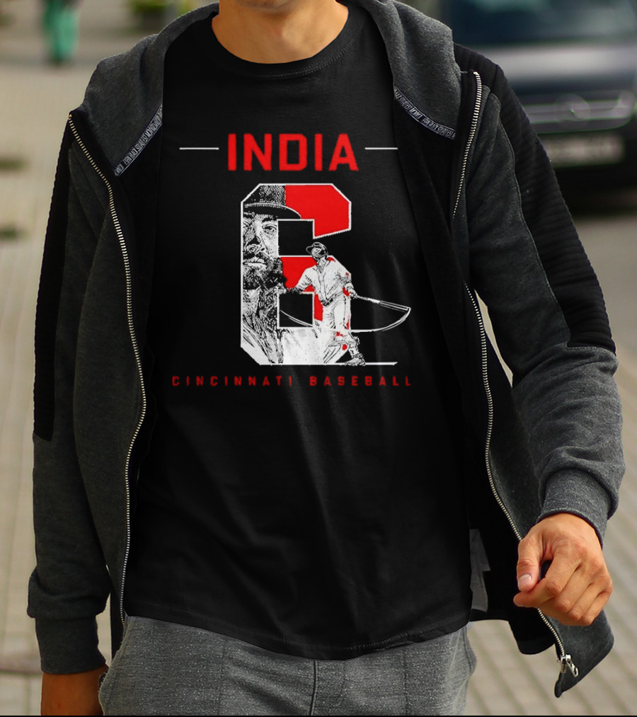 India Cincinnati Baseball Player T-Shirt