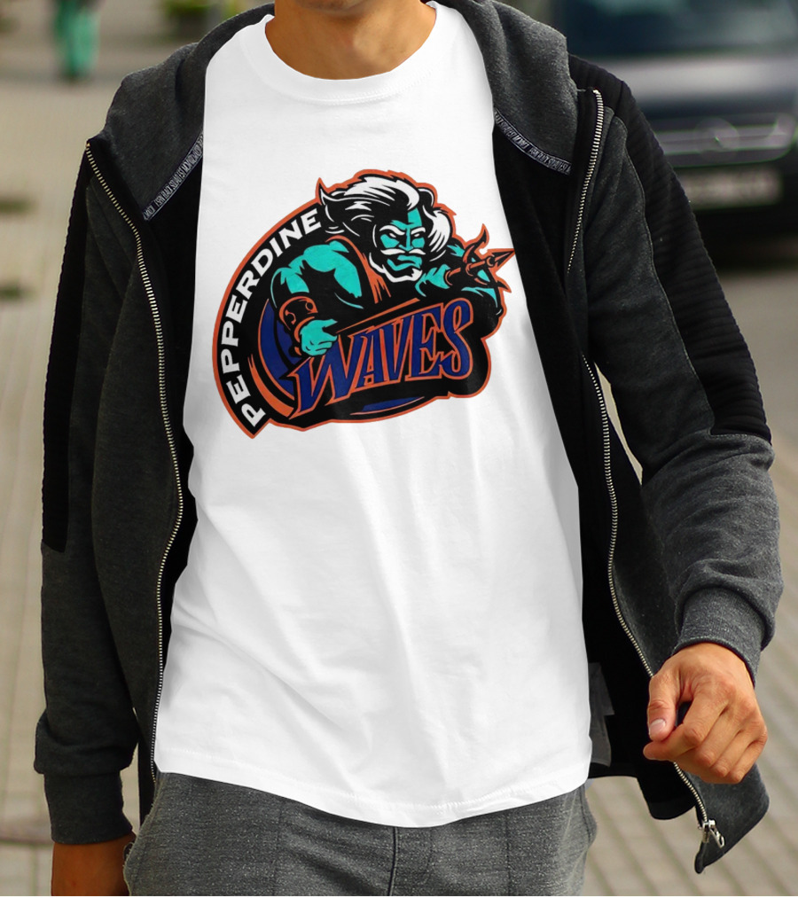 Pepperdine Waves 1997 Retro Logo Warrior T-Shirt