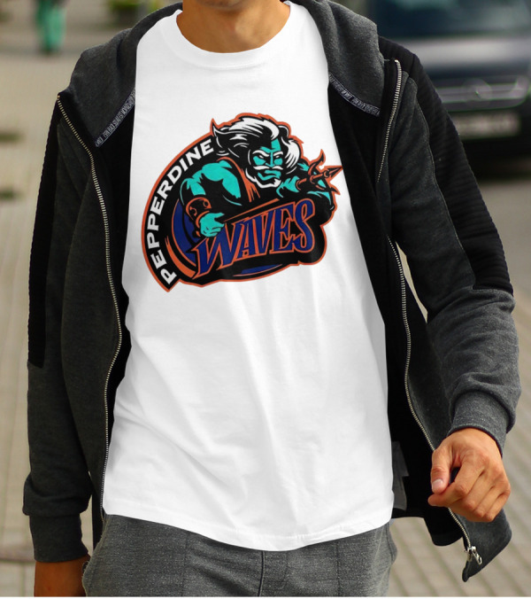 Pepperdine Waves 1997 Retro Logo Warrior T-Shirt