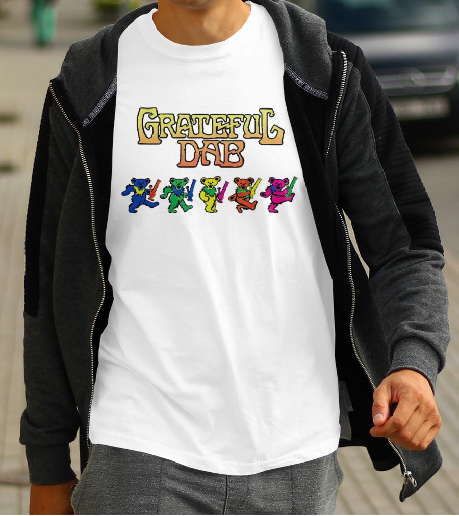Grateful Dab Bears With Colorful Smoking Pipes T-Shirt
