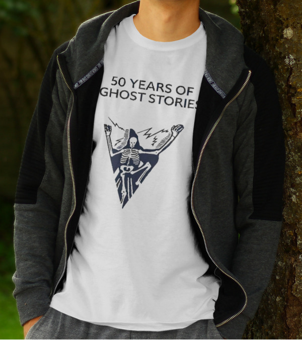 50 Years Of Ghost Stories Skeleton With Lightning Bolt T-Shirt